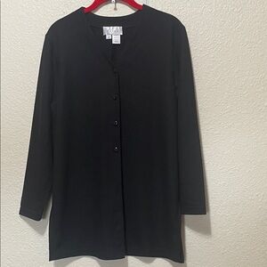 J. Jill Black Button-Down Women's Wool Jacket/ Shirt. Very Good Condition.
